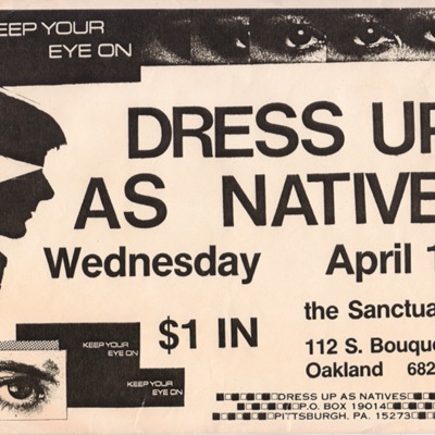 Poster for Dress Up As Natives Performing at the Sanctuary
